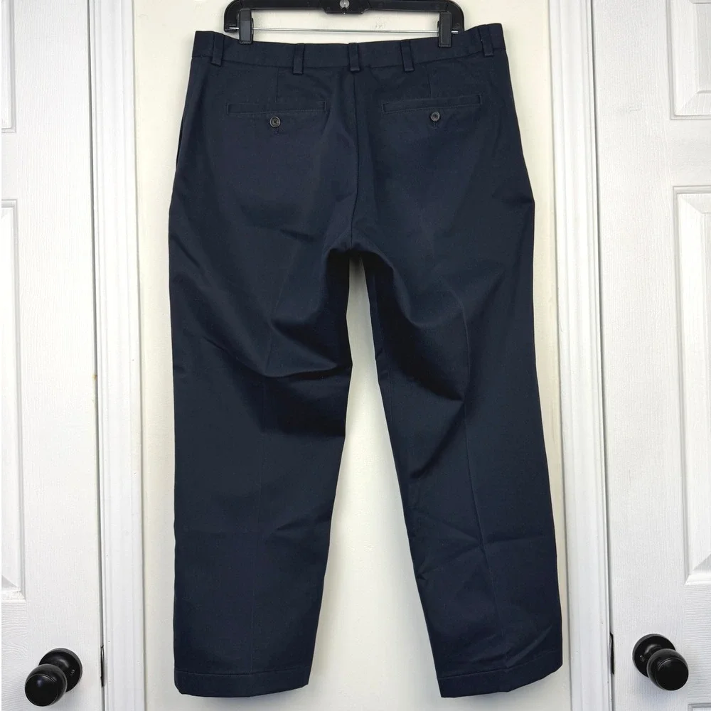Brooks Brothers Advantage Chino Milano Mens 38x27 Slim Fit Navy Blue Pants